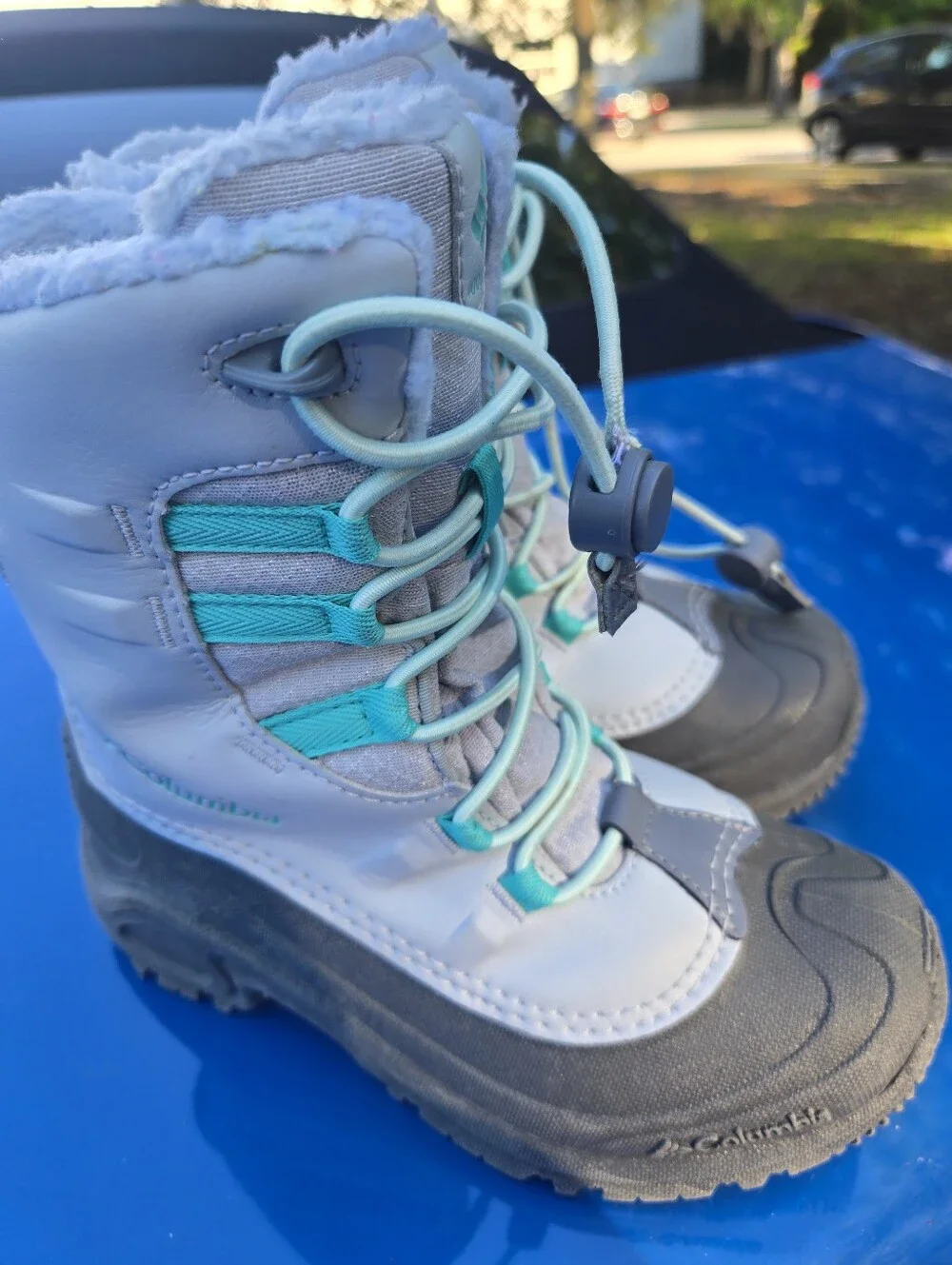 Columbia Kids Winter Snow Boots | Size 2 | 400g Insulated | Gray & Teal